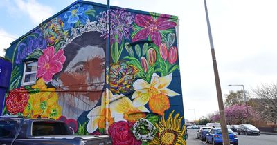 CCTV of Queen's mural vandal throwing paint filled water balloons