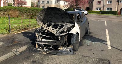 Car torched in quiet Rutherglen street as police probe deliberate blaze