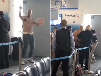 Topless passenger arrested after losing his temper over a window seat