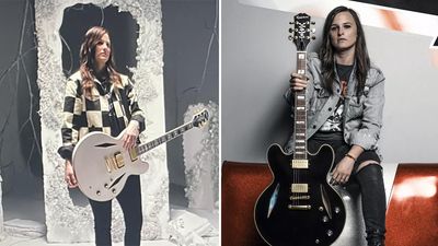 Emily Wolfe has teased a white-finished version of her Epiphone Sheraton Stealth signature guitar – and it looks ridiculously classy