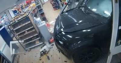 Footage shows former Swansea City striker Danny Graham ploughing Land Rover into shop after downing ten pints