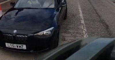 Edinburgh cyclist films terrifying near miss with BMW as driver 'swears at him'