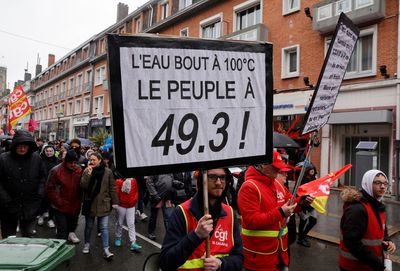 Watch: French rail workers hold strike day as pension dispute continues