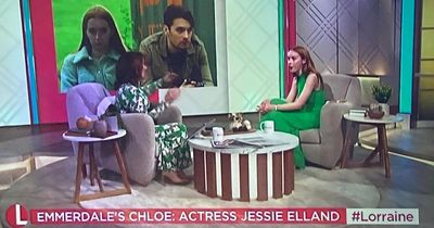 Emmerdale star Jessie Elland gives Lorraine Kelly bizarre gift during chaotic interview