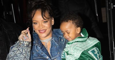 Pregnant Rihanna shows off baby bump in unbuttoned crop top for cute Paris outing with son