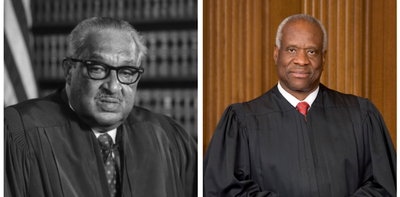 Supreme Court Justice Clarence Thomas moves to reverse the legacy of his predecessor, Thurgood Marshall