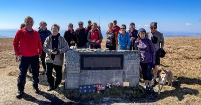 Sisters lay plaque on Dumfries and Galloway hill where father almost died in World War Two plane crash