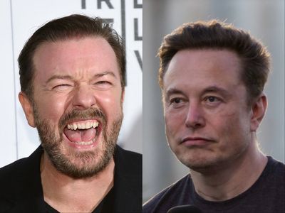 Ricky Gervais leads celebrities ridiculing Elon Musk over disappearance of ‘blue ticks’