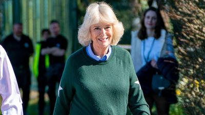 We're in love with Queen Camilla's relaxed green sweater - the perfect cover-up for chilly spring evenings
