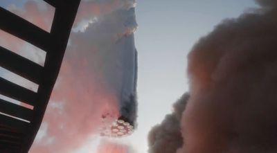 Starship up close! See giant SpaceX rocket lift off in slo-mo launch tower video