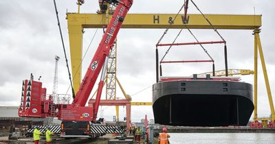 Harland and Wolff's launches first vessel completed at Belfast ship yard in 20 years