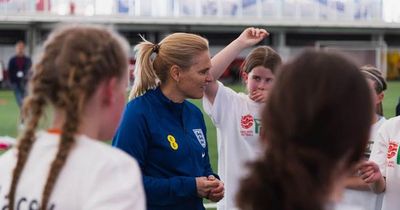 Sarina Wiegman surprises young Lionesses fans with St. George's Park training session