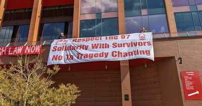 'Liverpool rivalry without hate' - Fans behind Nottingham Forest banner at Anfield hope to end tragedy chanting