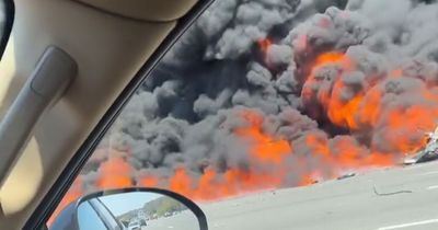 Gold Star Bridge fire: Huge fireball in Groton as tanker truck rolls over and EXPLODES