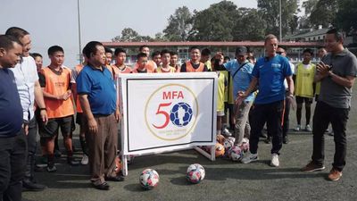 Dutch legend Neeskens unveils Mizoram Football Association golden jubilee logo