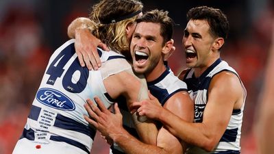 Geelong smash Sydney by 93 points in grand final rematch, Brisbane and Port Adelaide enjoy wins
