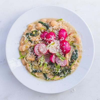 Don’t bin radish tops – put them in a bean-based ‘risotto’ instead