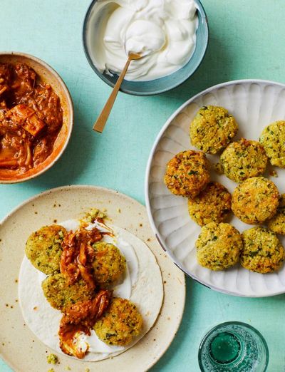 Tamal Ray’s recipe for lentil dumpling wraps with rhubarb pickle