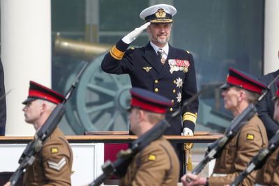 Frederik, Crown Prince of Denmark presents first Colours to British soldiers