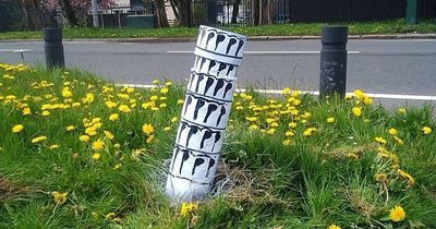 Bury Banksy praised after creating ‘leaning tower of Radcliffe Road’ street art