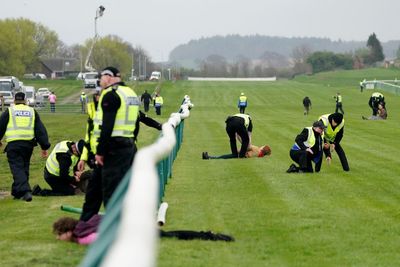 Arrests at Scottish Grand National as animal rights activists invade course