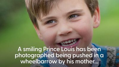 Prince Louis pictured playing in wheelbarrow ahead of his fifth birthday