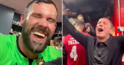 Inside Wrexham dressing room party including manager beer shower and Ben Foster's singing