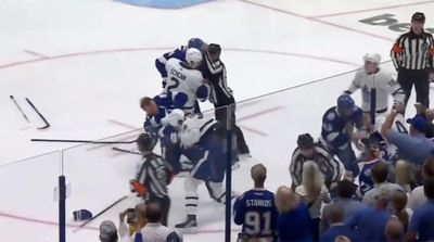 Chaos Breaks Out During Game 3 Between Lightning and Maple Leafs As Stars Brawl