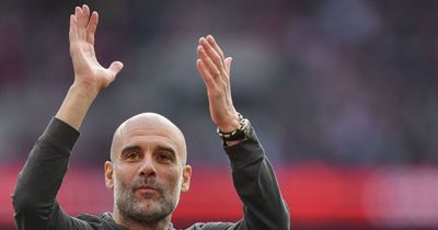 Pep Guardiola couldn't resist cheeky Man Utd jibe as treble charge continues