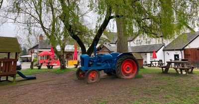 We visited the village pub with an 165ft zip wire