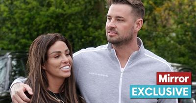 Katie Price hugs on-off fiance Carl Woods on family day out after drama with ex-husband