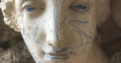 Children given crayons at museum scribble all over 230-year-old statue