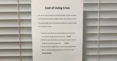 Cost of living - Signs at NI hospital highlight children's plight