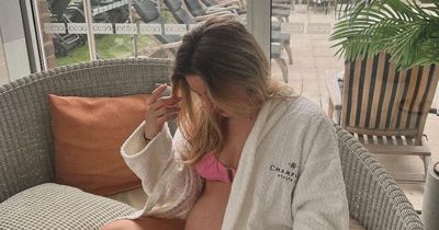 Pregnant Dani Dyer shows off baby bump in pink bikini on 'lovely' family spa weekend