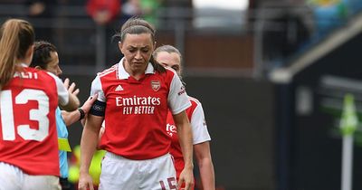 Katie McCabe clashes with Wolfsburg player as she stands up for Arsenal teammate