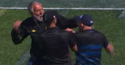 Punches thrown as rugby coaches fight on pitch amid awful scenes