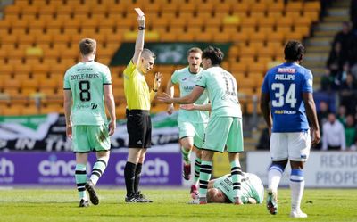 Michael Stewart blasts 'condescending' Stuart Dougal over Hibs red card defence