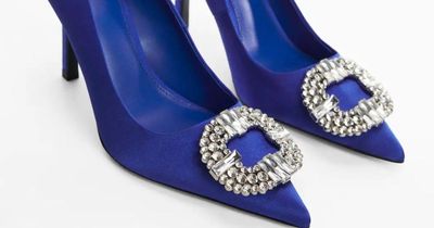 Mango’s blue satin heels look just like Carrie Bradshaw’s but cost £885 less