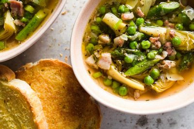 Tuscan spring soup satisfies without being heavy