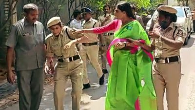 Y.S. Sharmila booked for assault on police officers
