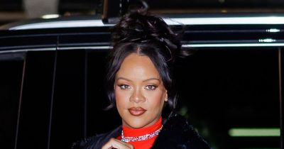Rihanna shows off blossoming baby bump in a figure-hugging outfit on date night