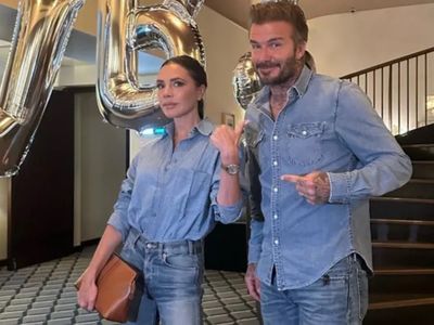 Victoria Beckham and husband David accidentally revive ‘90s trend with matching denim outfits
