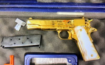 Woman charged over alleged ‘gold-plated’ gun import