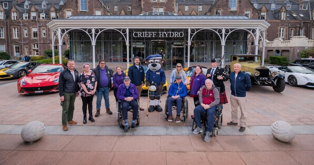 Classic and super car convoy rolls up to Crieff Hydro…