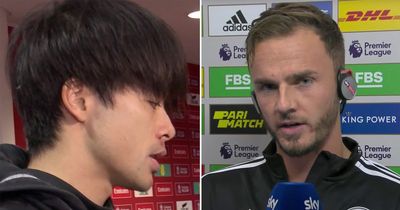 Kaoru Mitoma agrees with James Maddison after suffering "complete defeat" against Man Utd