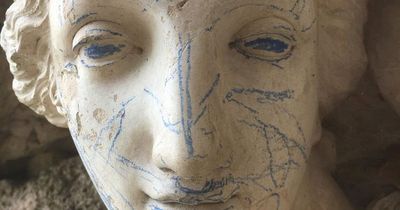 Children scribble over 230-year-old statue with crayons handed out at museum