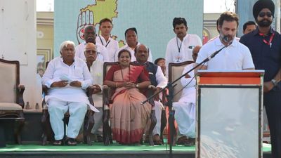 Rahul addresses Yuva Samvada in Gadag