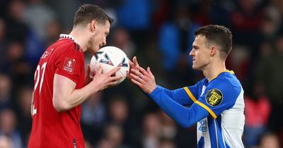 Brighton boss reacts to Wout Weghorst’s ‘kiss of death’ in Manchester United FA Cup win