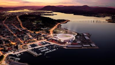 Hobart stadium at Macquarie Point set to go ahead with federal funding, along with Tasmanian AFL team