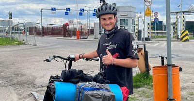 Man cycles from the UK to Ukraine in 22 days 'to spread positivity'